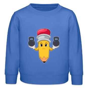 Bleistift Bodybuilder Hanteln Bodybuilding - Kinder Organic Sweatshirt Mini Changer von Stanley/Stella - carolina Blue - Vorne - AI Model Kid Female (0cm)