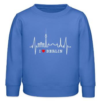 Berlin Skyline Herzschlag Herz Liebe Love Berliner - Kinder Organic Sweatshirt Mini Changer von Stanley/Stella - carolina Blue - Vorne - AI Model Kid Female (0cm)