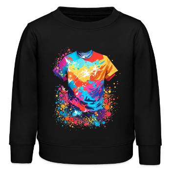 Graffiti Shirt - Kinder Organic Sweatshirt Mini Changer von Stanley/Stella - Schwarz - Vorne - AI Model Kid Male (0cm)