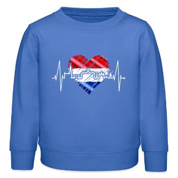 Amsterdam Skyline Niederlande Herzschlag Holland - Kinder Organic Sweatshirt Mini Changer von Stanley/Stella - carolina Blue - Vorne - AI Model Kid Female (0cm)