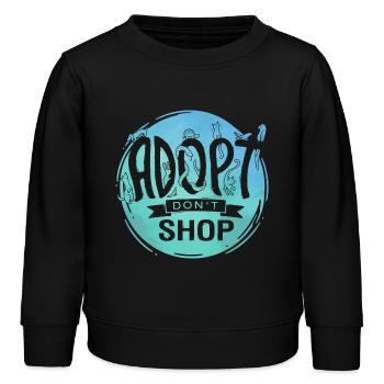 Adopt Don't Shop - Kids Organic Sweatshirt by Stanley/Stella - black - Front - AI Model Kid Male (0cm)