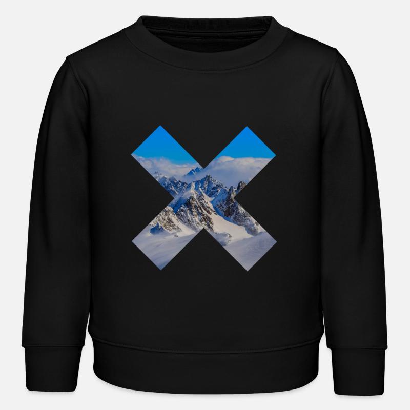 Abstract snow-capped mountains - Kids Organic Sweatshirt by Stanley/Stella - black