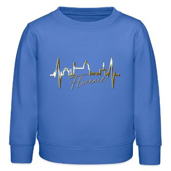 Florenz Skyline Italien Herzschlag I Love Firenze - Kinder Organic Sweatshirt Mini Changer von Stanley/Stella - carolina Blue - Vorne - AI Model Kid Female (0cm)