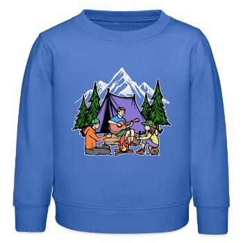 Camping Nature Campsite Camping Chilling Mountains - Sweat enfant bio Stanley/Stella - carolina blue - Devant - AI Model Kid Female (0cm)