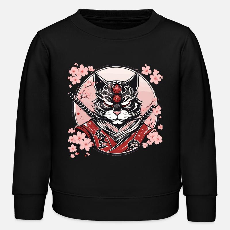 Dämonischer Kawaii Neko Samurai : Katzen-Samurai - Kinder Organic Sweatshirt Mini Changer von Stanley/Stella - Schwarz