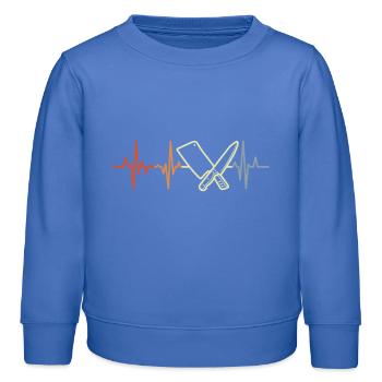 Couperet de boucher Pulse Beat - Sweat enfant bio Stanley/Stella - carolina blue - Devant - AI Model Kid Female (0cm)