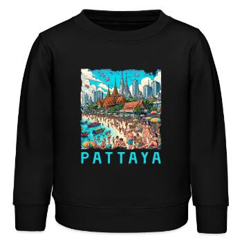 Pattaya Thailand Strand Design - Kinder Organic Sweatshirt Mini Changer von Stanley/Stella - Schwarz - Vorne - AI Model Kid Male (0cm)
