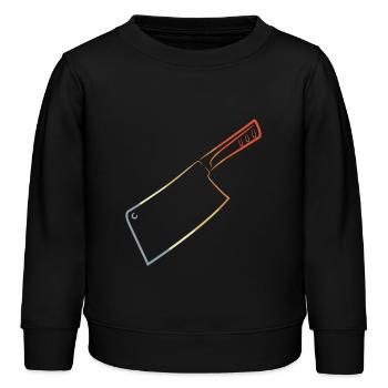 Retro Messer - Kinder Organic Sweatshirt Mini Changer von Stanley/Stella - Schwarz - Vorne - AI Model Kid Male (0cm)