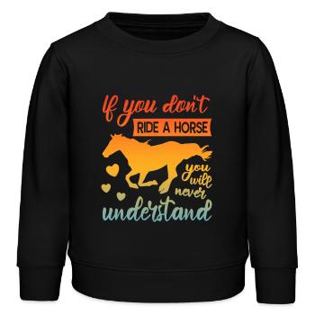 Pferdeliebhaber - Kinder Organic Sweatshirt Mini Changer von Stanley/Stella - Schwarz - Vorne - AI Model Kid Male (0cm)