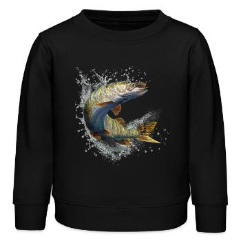 Brochet - Sweat enfant bio Stanley/Stella - noir - Devant - AI Model Kid Male (0cm)
