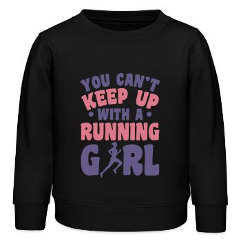 Coureur - Sweat enfant bio Stanley/Stella - noir - Devant - AI Model Kid Male (0cm)