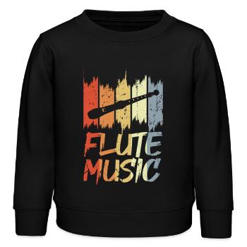 Musique de flûte vintage - Sweat enfant bio Stanley/Stella - noir - Devant - AI Model Kid Male (0cm)