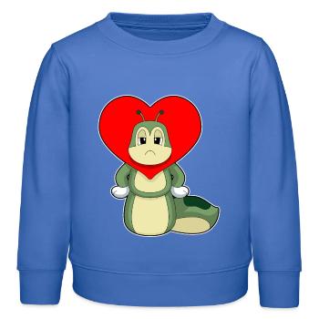 Cœur de chenille - Sweat enfant bio Stanley/Stella - carolina blue - Devant - AI Model Kid Female (0cm)
