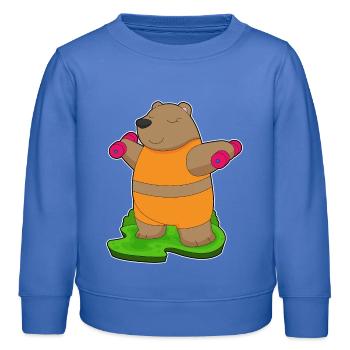 Bär Bodybuilder Hanteln Bodybuilding - Kinder Organic Sweatshirt Mini Changer von Stanley/Stella - carolina Blue - Vorne - AI Model Kid Female (0cm)