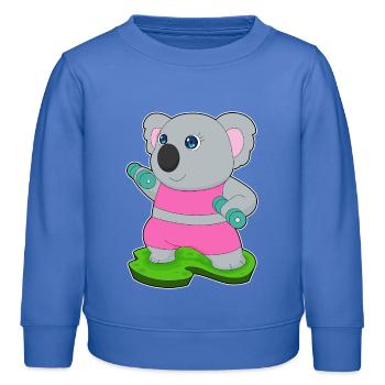 Koala Bodybuilder Hanteln Bodybuilding - Kinder Organic Sweatshirt Mini Changer von Stanley/Stella - carolina Blue - Vorne - AI Model Kid Female (0cm)