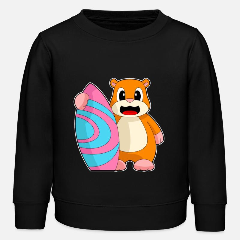 Hamster Surfen Surfbrett Sommer - Kinder Organic Sweatshirt Mini Changer von Stanley/Stella - Schwarz