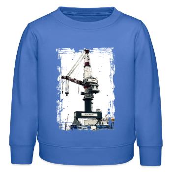 Rostock Port Liebherrr Kran - Kinder Organic Sweatshirt Mini Changer von Stanley/Stella - carolina Blue - Vorne - AI Model Kid Female (0cm)