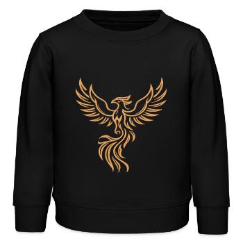 Phoenix Majestueux Tribal Art Oiseau Feu Symbole - Sweat enfant bio Stanley/Stella - noir - Devant - AI Model Kid Male (0cm)