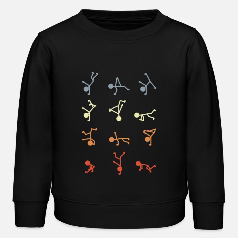 Breakdancer stick figures - Kids Organic Sweatshirt by Stanley/Stella - black