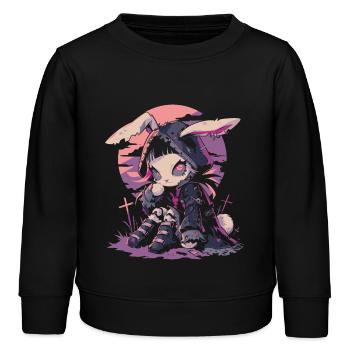 Goth Bunny Sorcière E-Girl Gothique Grunge Cadeau - Sweat enfant bio Stanley/Stella - noir - Devant - AI Model Kid Male (0cm)