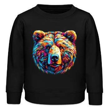 Bär - Kinder Organic Sweatshirt Mini Changer von Stanley/Stella - Schwarz - Vorne - AI Model Kid Male (0cm)