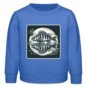 Barsch Natur Angler Design - Kinder Organic Sweatshirt Mini Changer von Stanley/Stella - carolina Blue - Vorne - AI Model Kid Female (0cm)