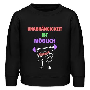 L’indépendance est possible - Sweat enfant bio Stanley/Stella - noir - Devant - AI Model Kid Male (0cm)