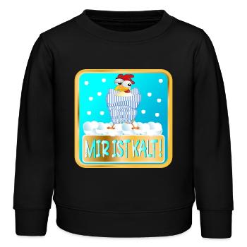 MIR IST KALT WINTER HÜHNER - Kinder Organic Sweatshirt Mini Changer von Stanley/Stella - Schwarz - Vorne - AI Model Kid Male (0cm)