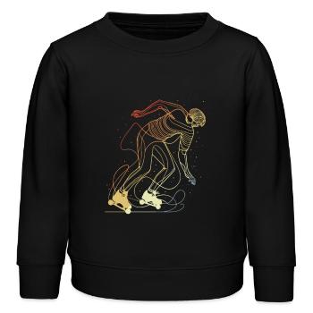 Retro Roller Skater - Kinder Organic Sweatshirt Mini Changer von Stanley/Stella - Schwarz - Vorne - AI Model Kid Male (0cm)