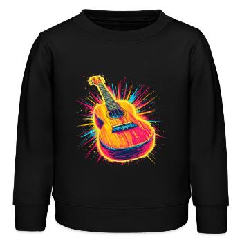 Ukulele Retrowave - Kinder Organic Sweatshirt Mini Changer von Stanley/Stella - Schwarz - Vorne - AI Model Kid Male (0cm)
