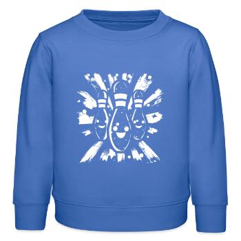 Dessin animé Bowling - Sweat enfant bio Stanley/Stella - carolina blue - Devant - AI Model Kid Female (0cm)