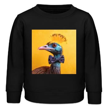 Blauer Vogel mit Fliege - Kinder Organic Sweatshirt Mini Changer von Stanley/Stella - Schwarz - Vorne - AI Model Kid Male (0cm)