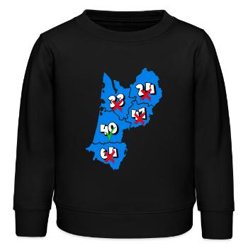 Region Aquitanien - Kinder Organic Sweatshirt Mini Changer von Stanley/Stella - Schwarz - Vorne - AI Model Kid Male (0cm)