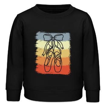 Ballettschuhe Vintage Look - Kinder Organic Sweatshirt Mini Changer von Stanley/Stella - Schwarz - Vorne - AI Model Kid Male (0cm)