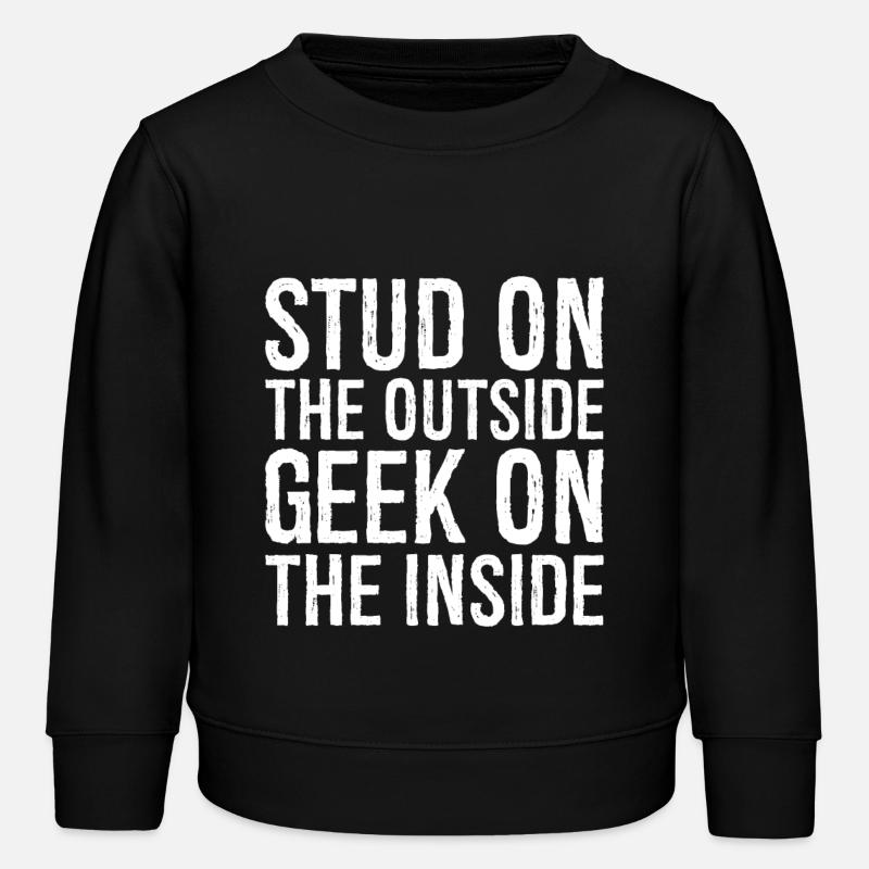 stud on the outside geek on the inside - Kids Organic Sweatshirt by Stanley/Stella - black