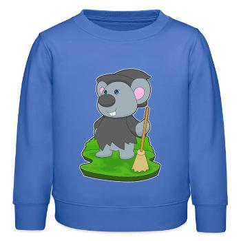 Maus Hexe Besen - Kinder Organic Sweatshirt Mini Changer von Stanley/Stella - carolina Blue - Vorne - AI Model Kid Female (0cm)