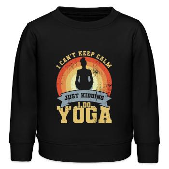 Blague sur le yoga - Sweat enfant bio Stanley/Stella - noir - Devant - AI Model Kid Male (0cm)