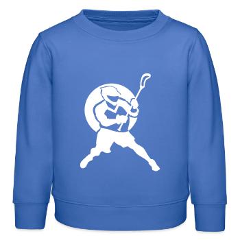 Lacrosse Spieler Logo - Kinder Organic Sweatshirt Mini Changer von Stanley/Stella - carolina Blue - Vorne - AI Model Kid Female (0cm)