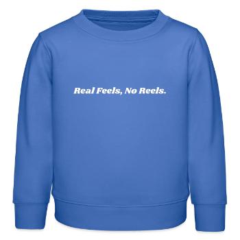 Real Feels - Sans bobines Détox numérique Pleine conscience - Sweat enfant bio Stanley/Stella - carolina blue - Devant - AI Model Kid Female (0cm)