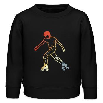 Roller Skates Vintage Look - Kinder Organic Sweatshirt Mini Changer von Stanley/Stella - Schwarz - Vorne - AI Model Kid Male (0cm)