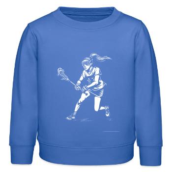 Weiblicher Lacrosse Spieler - Kinder Organic Sweatshirt Mini Changer von Stanley/Stella - carolina Blue - Vorne - AI Model Kid Female (0cm)