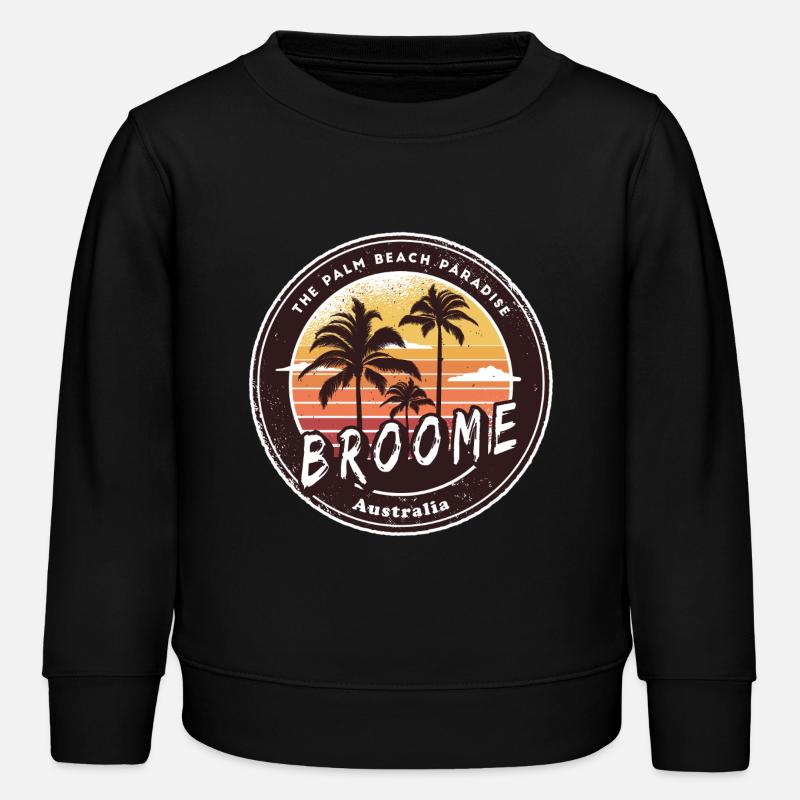 Broome, Australie, Palmiers, Conception de plage - Sweat enfant bio Stanley/Stella - noir