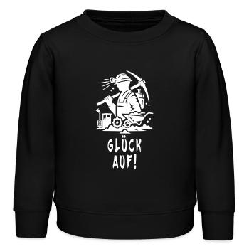 Glück Auf! Bergbau Design - Kinder Organic Sweatshirt Mini Changer von Stanley/Stella - Schwarz - Vorne - AI Model Kid Male (0cm)