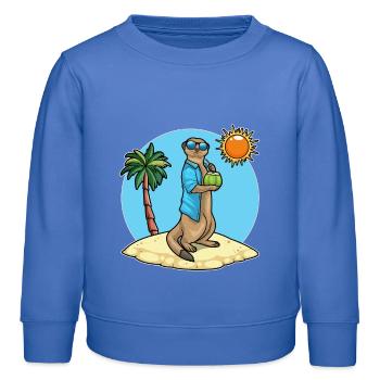 Erdmännchen Strand Kokosnuss Sommer - Sweat enfant bio Stanley/Stella - carolina blue - Devant - AI Model Kid Female (0cm)