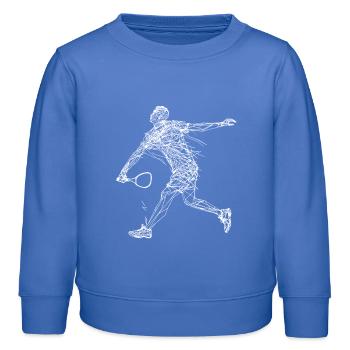 Dessin de badminton - Sweat enfant bio Stanley/Stella - carolina blue - Devant - AI Model Kid Female (0cm)