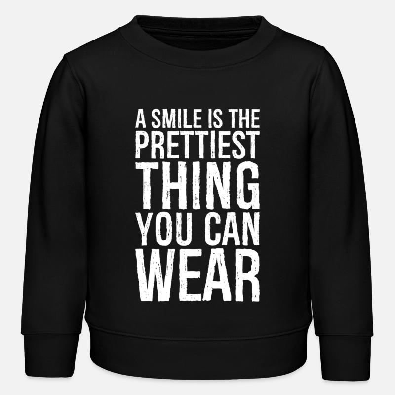 a smile is the prettiest thing you can wear - Kids Organic Sweatshirt by Stanley/Stella - black