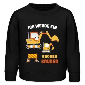 Nachwuchs Verkünden | Ich Werde Großer Bruder 2027 - Kinder Organic Sweatshirt Mini Changer von Stanley/Stella - Schwarz - Vorne - AI Model Kid Male (0cm)