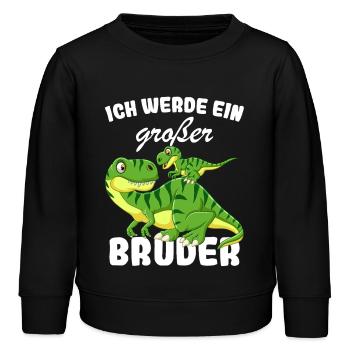 Nachwuchs Verkünden | Ich Werde Großer Bruder 2027 - Kinder Organic Sweatshirt Mini Changer von Stanley/Stella - Schwarz - Vorne - AI Model Kid Male (0cm)
