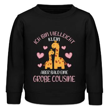 Ich bin vielleicht klein aber bald Große Cousine - Kinder Organic Sweatshirt Mini Changer von Stanley/Stella - Schwarz - Vorne - AI Model Kid Male (0cm)