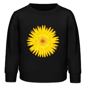 Yellow Dandelion Blossom Summer Motif - Kids Organic Sweatshirt by Stanley/Stella - black - Front - AI Model Kid Male (0cm)